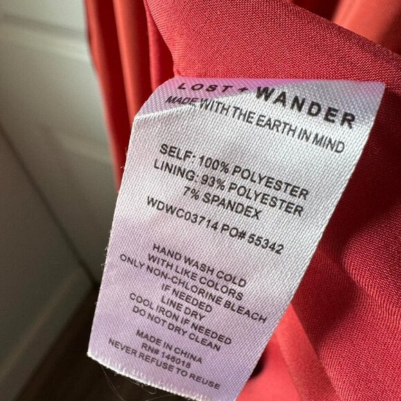 Orange Lost + Wander silky dress with ruching and ruffles #ruffles - Picture 5 of 8